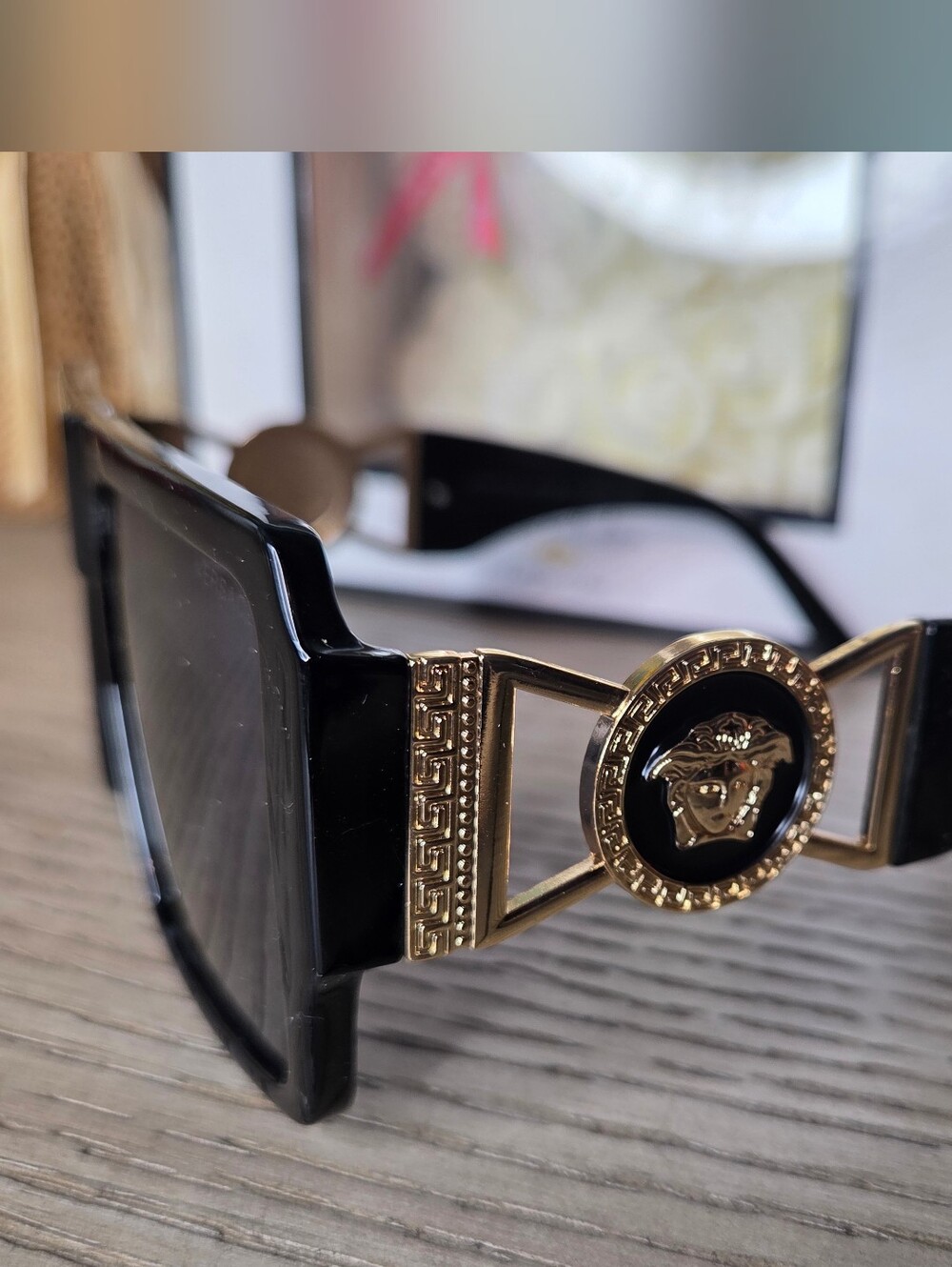 Gold-Accented Black Designer Sunglasses